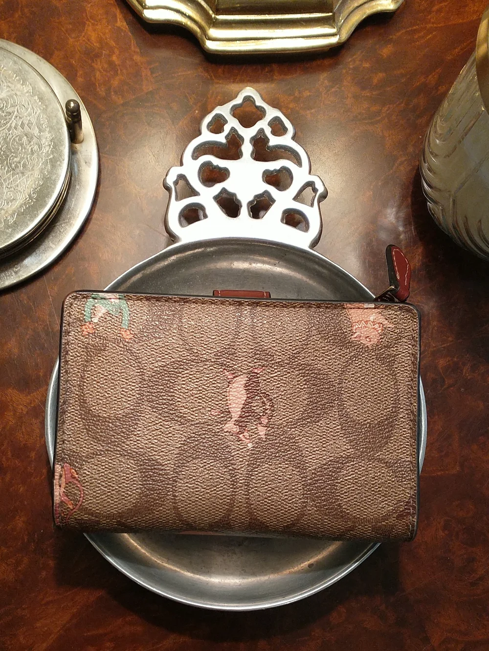 Whimsical Coach Signature Canvas Small Wallet with Cartoon Accents - Picture 3 of 14
